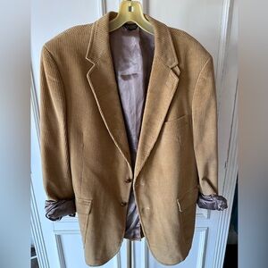 Men's Tan Corduroy Blazer - Classic Single-Breasted Jacket